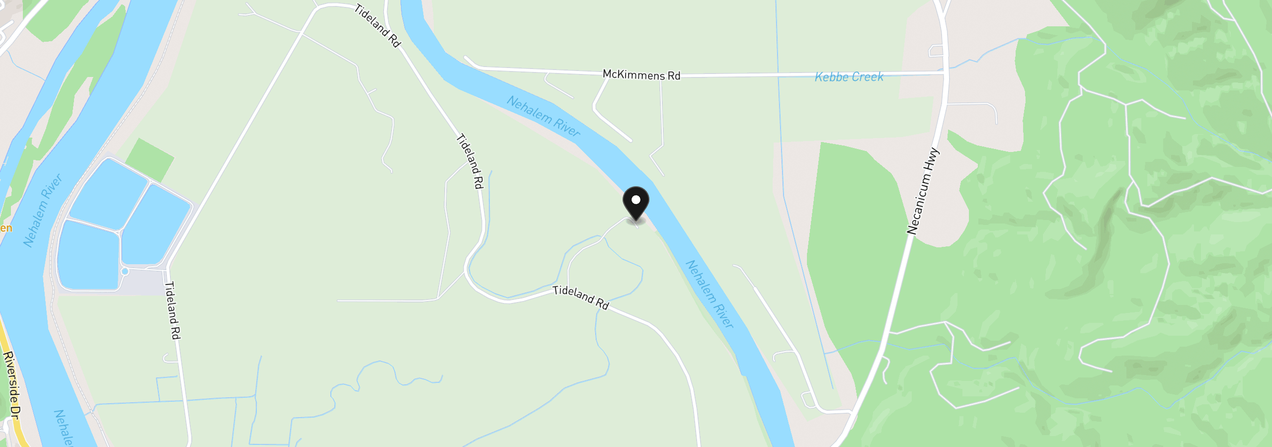 Map showing the location of 15855 Tideland Rd, Nehalem, OR 97131