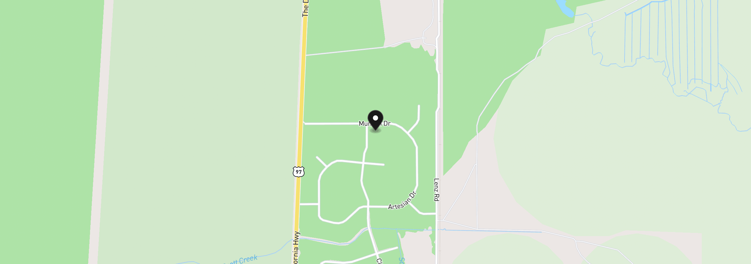 Map showing the location of Munson Drive 1 & 2, Chiloquin, OR 97624