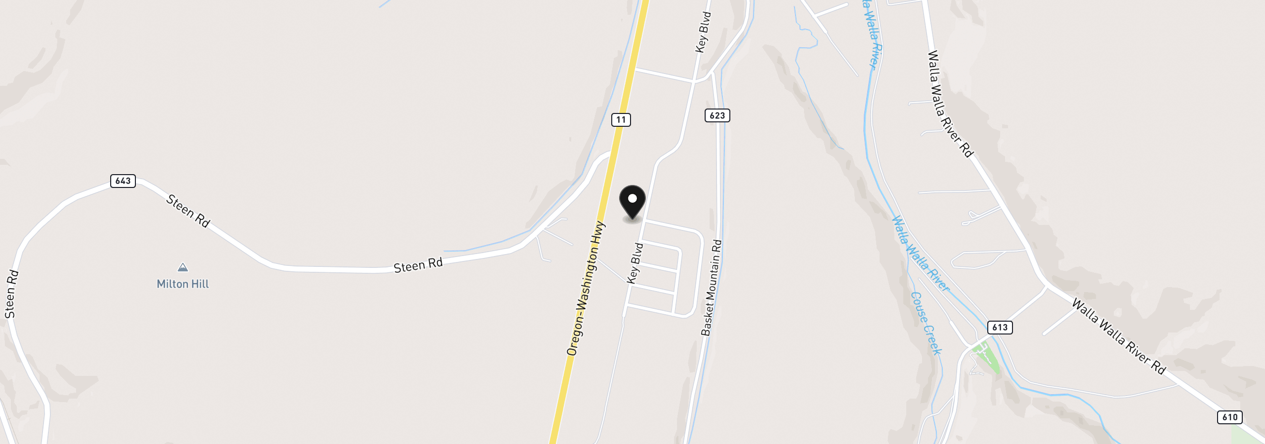 Map showing the location of 00 Key Blvd, Milton-Freewater, OR 97862