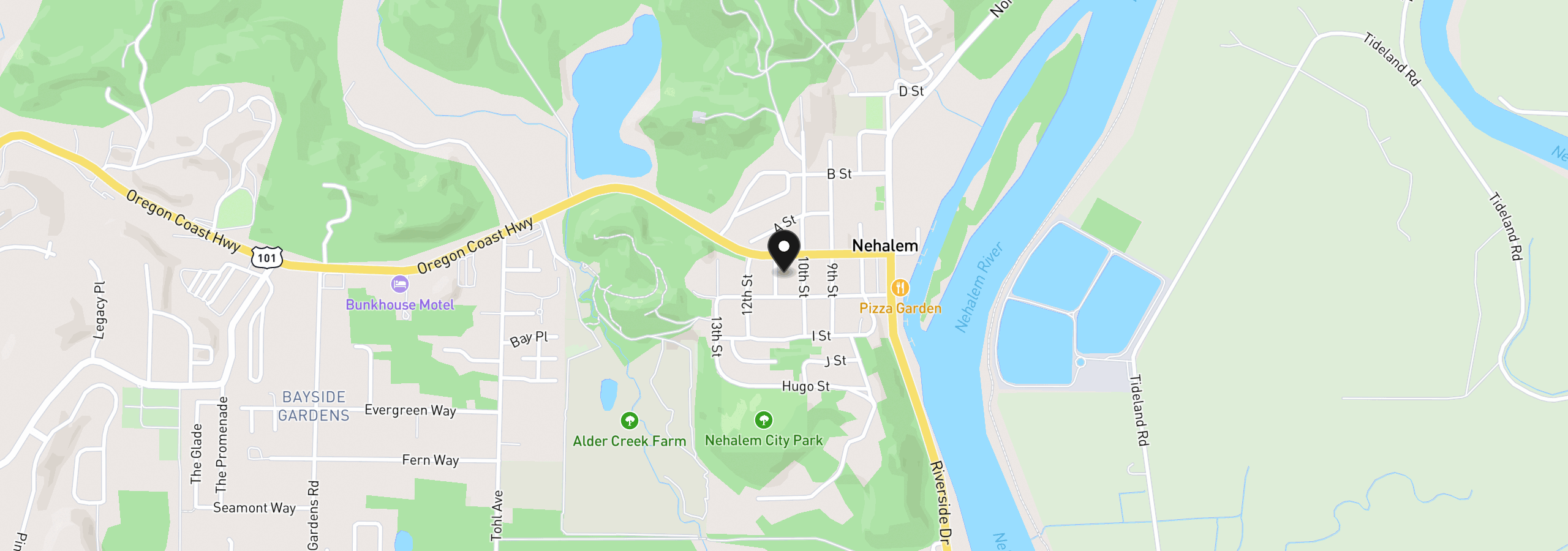 Map showing the location of 35915 11th St, Nehalem, OR 97131