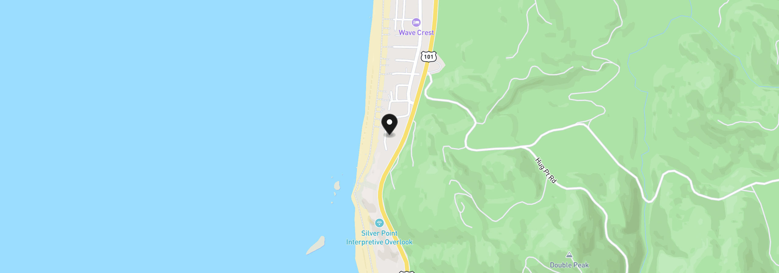 Map showing the location of 4647 Logan Ln, Cannon Beach, OR 97110
