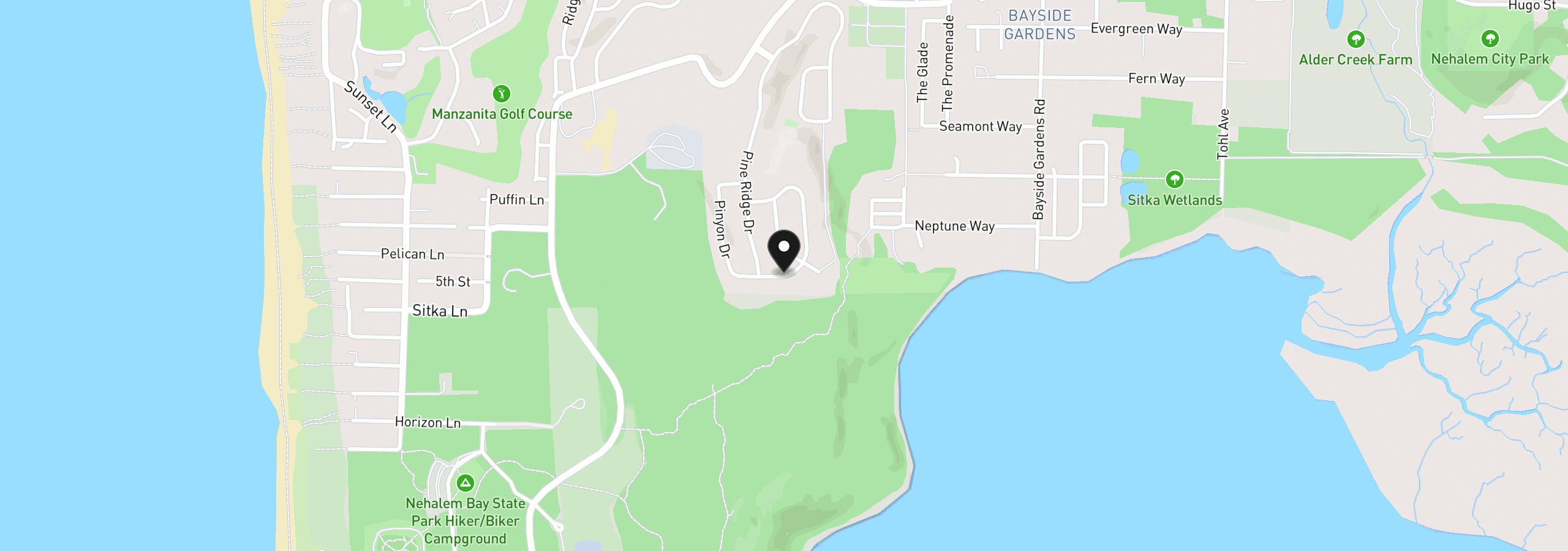Map showing the location of Lot 138 Lodgepole Dr, Manzanita, OR 97130