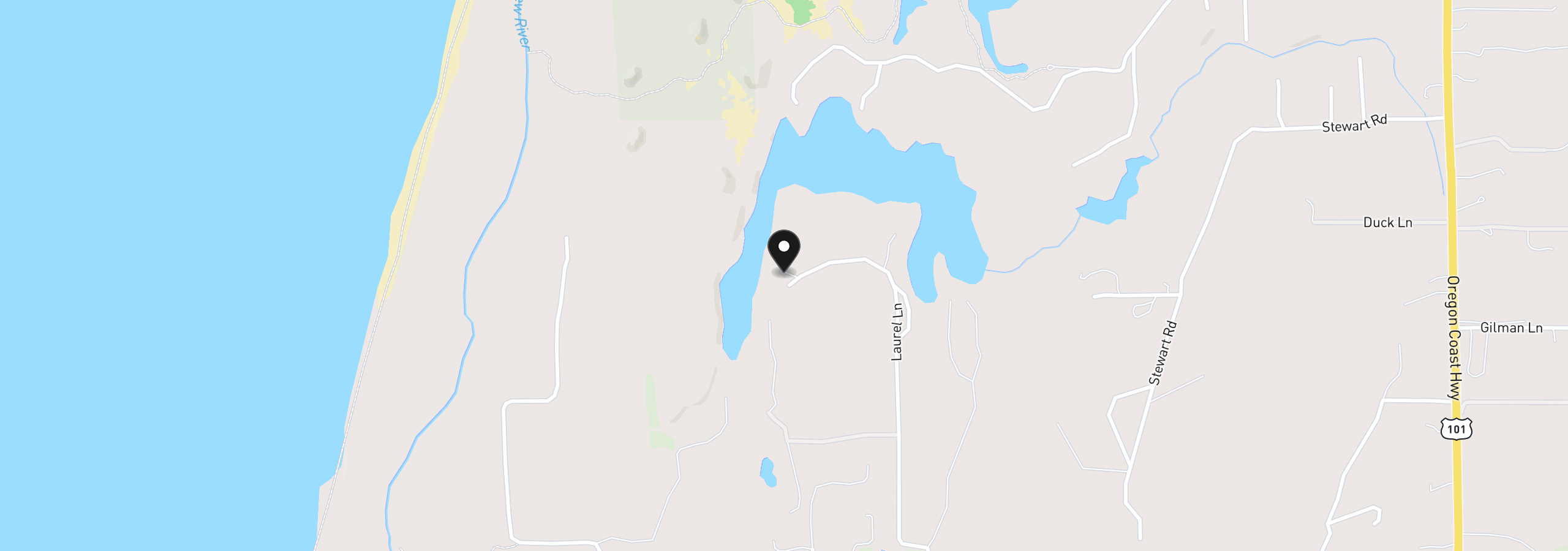 Map showing the location of 51835 Laurel Lane, Bandon, OR 97411