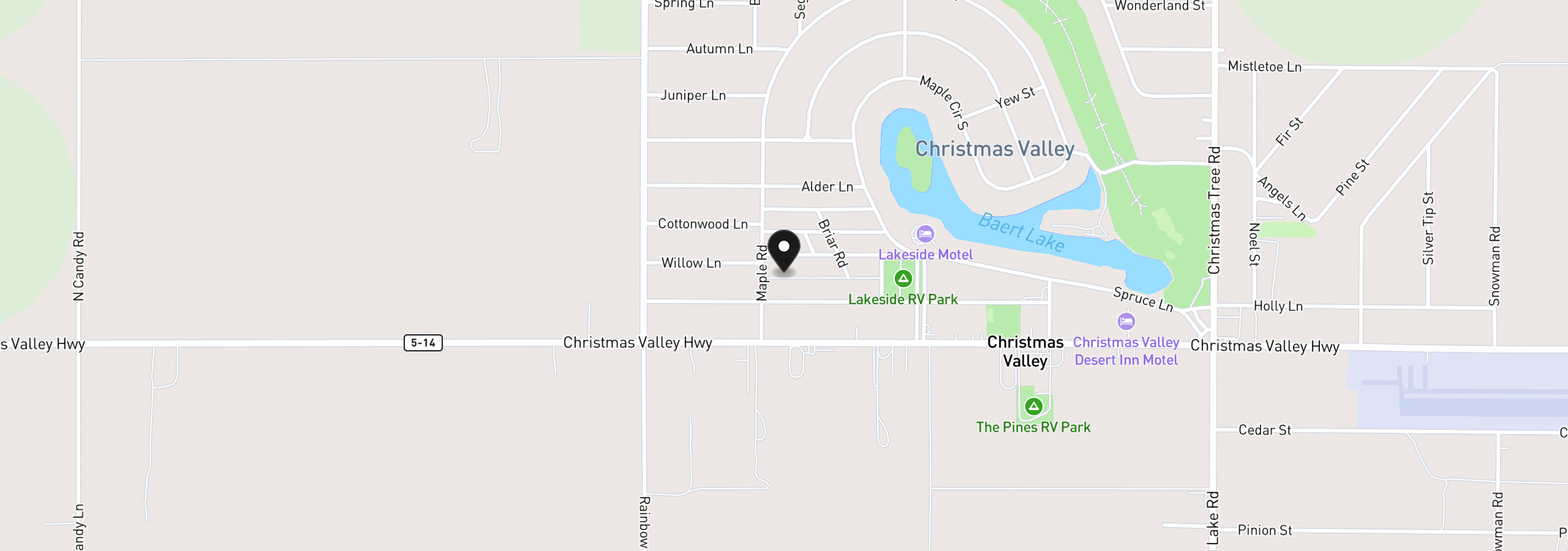 Map showing the location of Larch St 100, Christmas Valley, OR 97641
