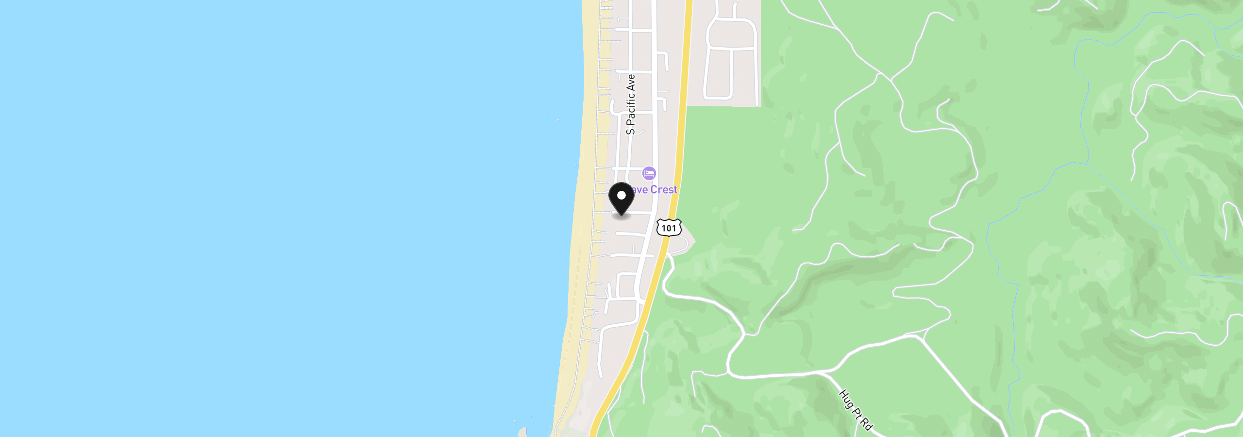 Map showing the location of 231 W Kenai St, Cannon Beach, OR 97110