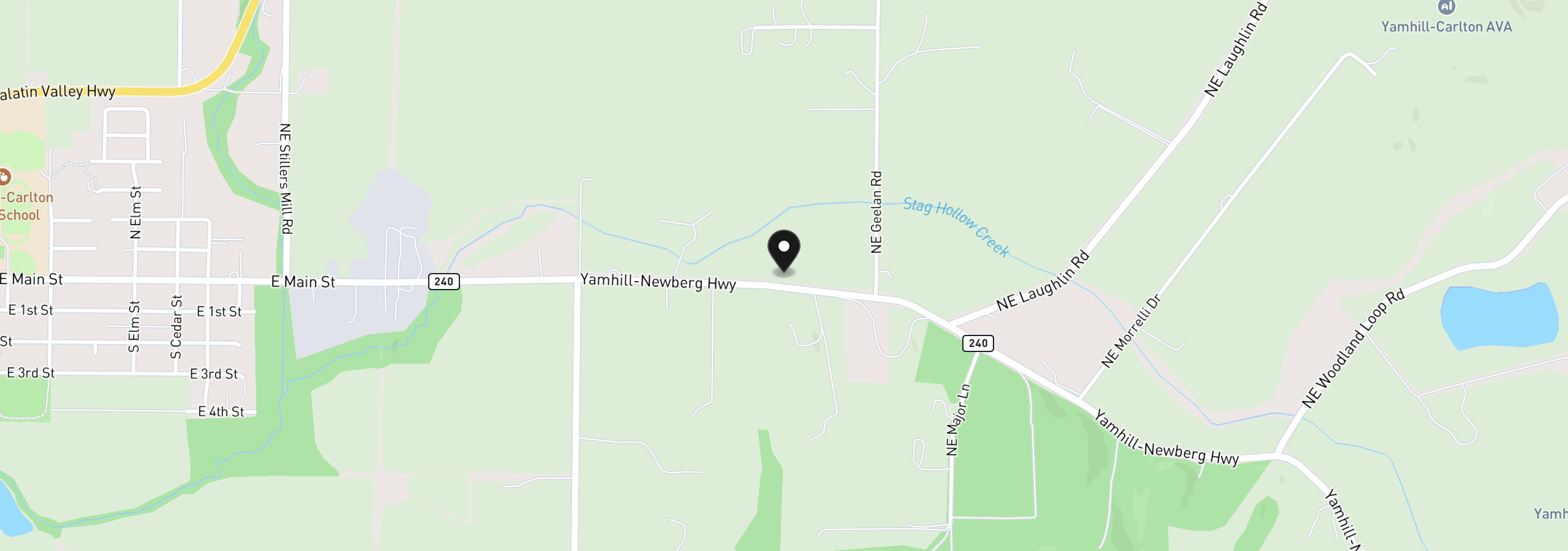 Map showing the location of 7825 NE Highway 240, Yamhill, OR 97148