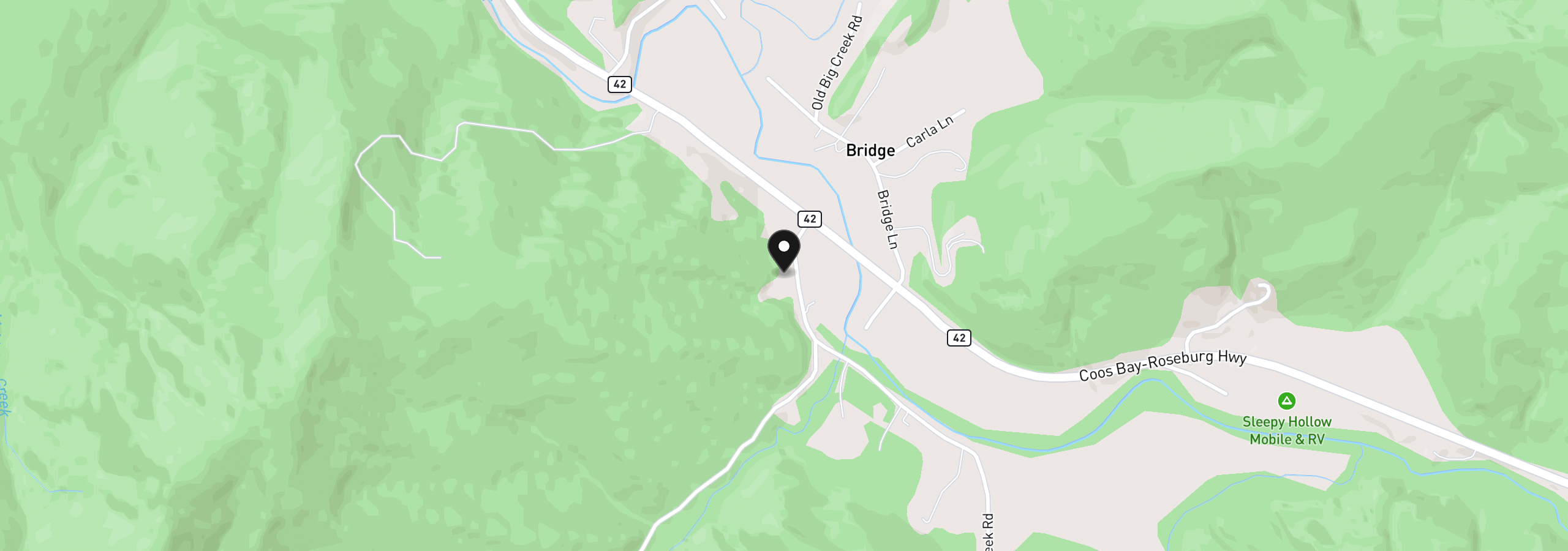 Map showing the location of 51298 Myrtle Creek Rd, Myrtle Point, OR 97458