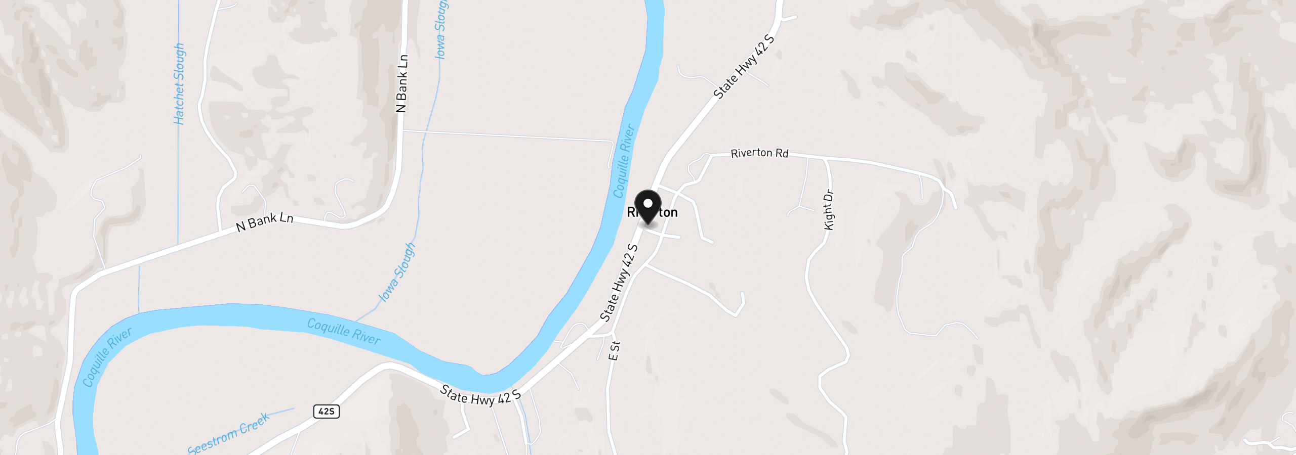 Map showing the location of 91445 Main Ln, Coquille, OR 97423