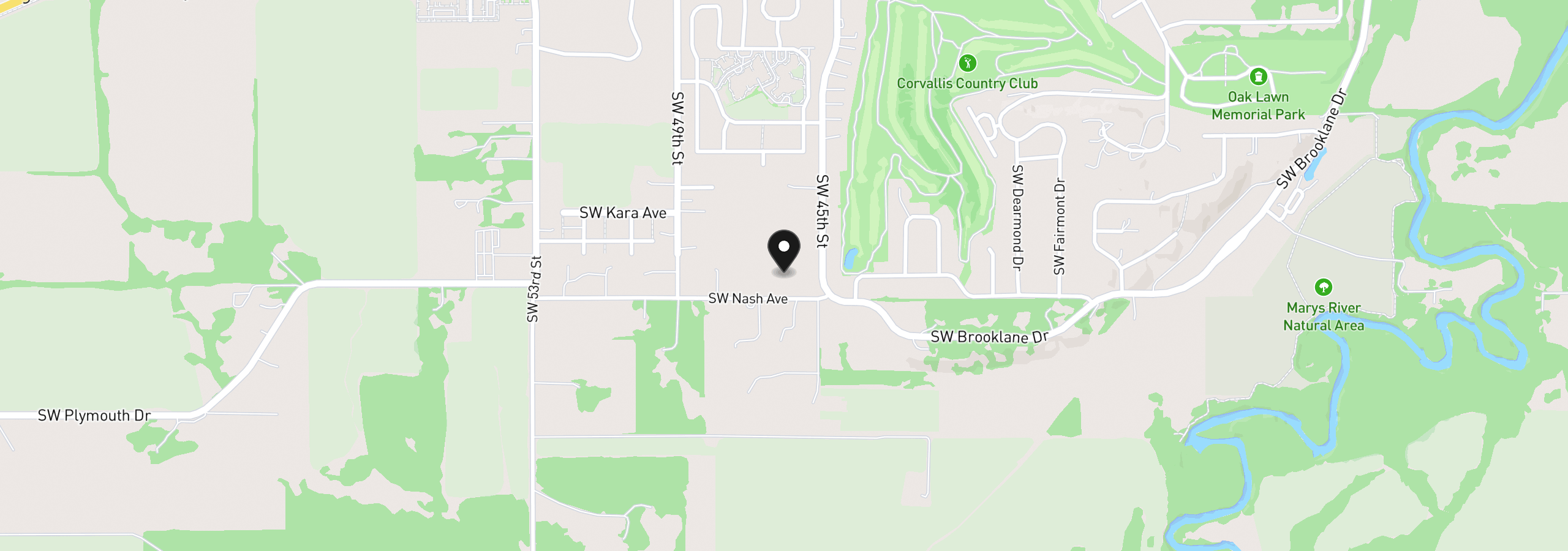 Map showing the location of 4525 SW Nash Ave, Corvallis, OR 97333