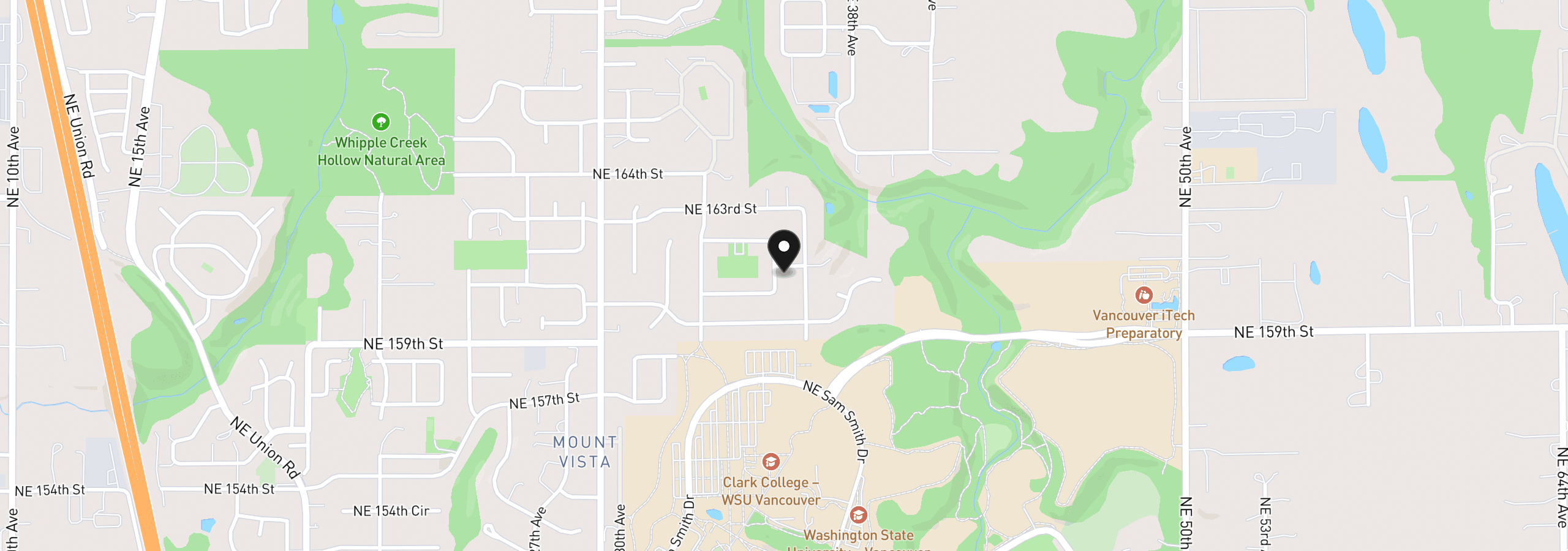 Map showing the location of 3509 NE 161st Way, Ridgefield, Wa 98642
