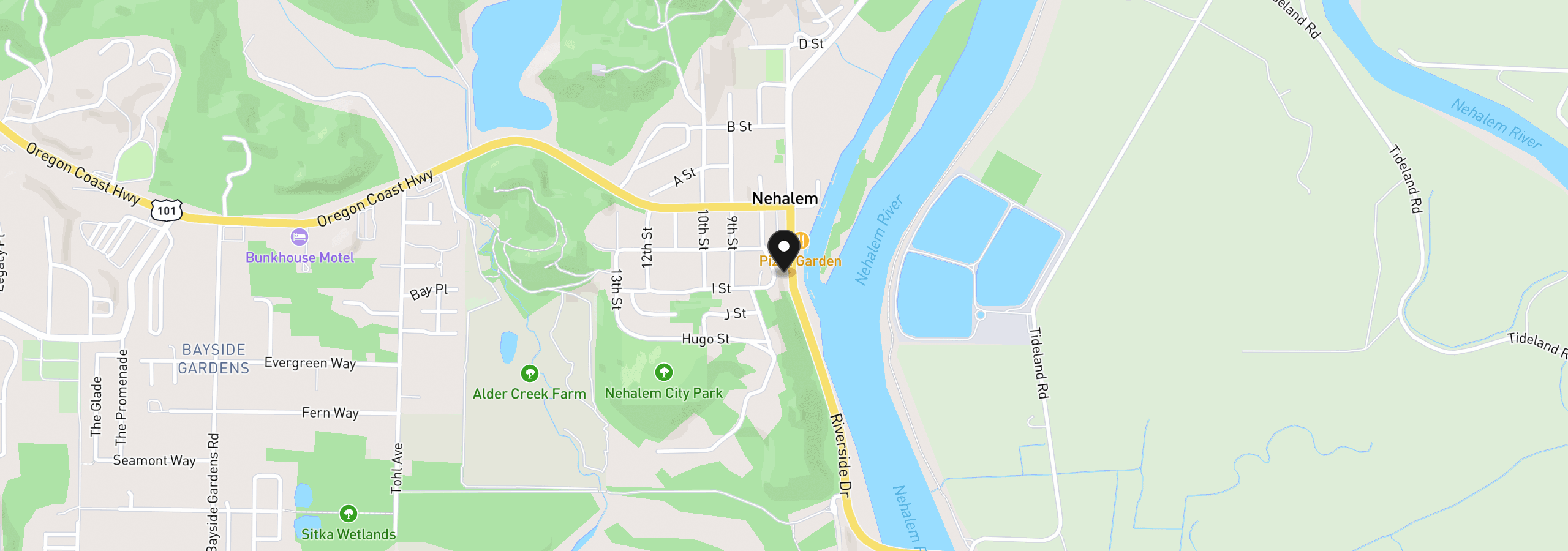 Map showing the location of 35690 Highway 101, Nehalem, OR 97131