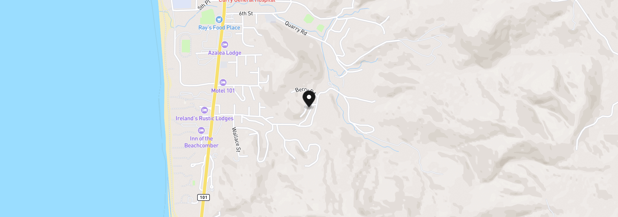 Map showing the location of 29315 Dottie Ln, Gold Beach, OR 97444
