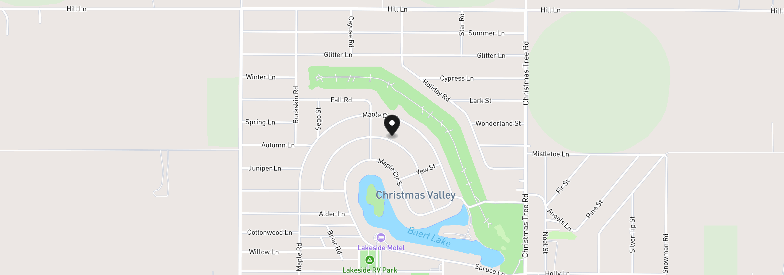 Map showing the location of Elm Ln 5500, Christmas Valley, OR 97641