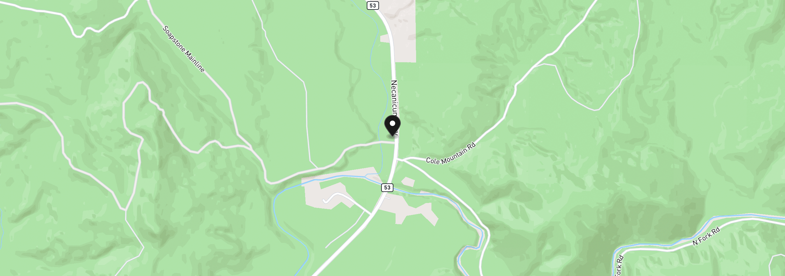 Map showing the location of Hwy 53, Nehalem, OR 97131