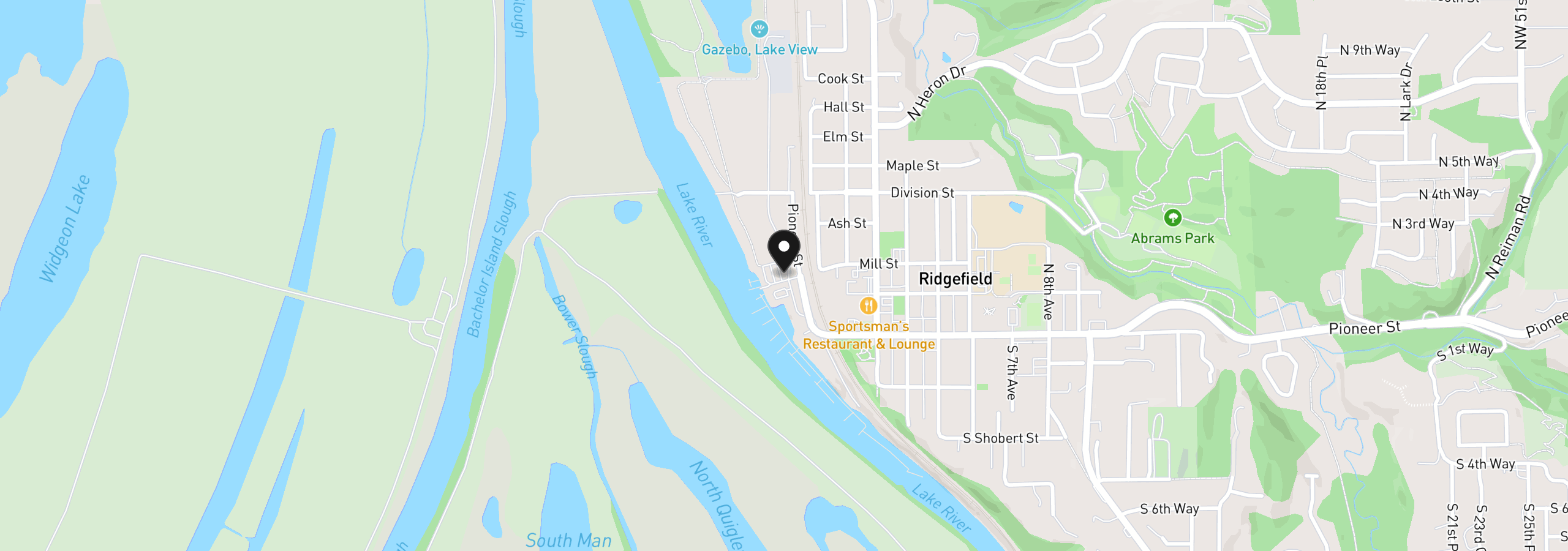 Map showing the location of 5 W Mill St B13,B14, Ridgefield, Wa 98642