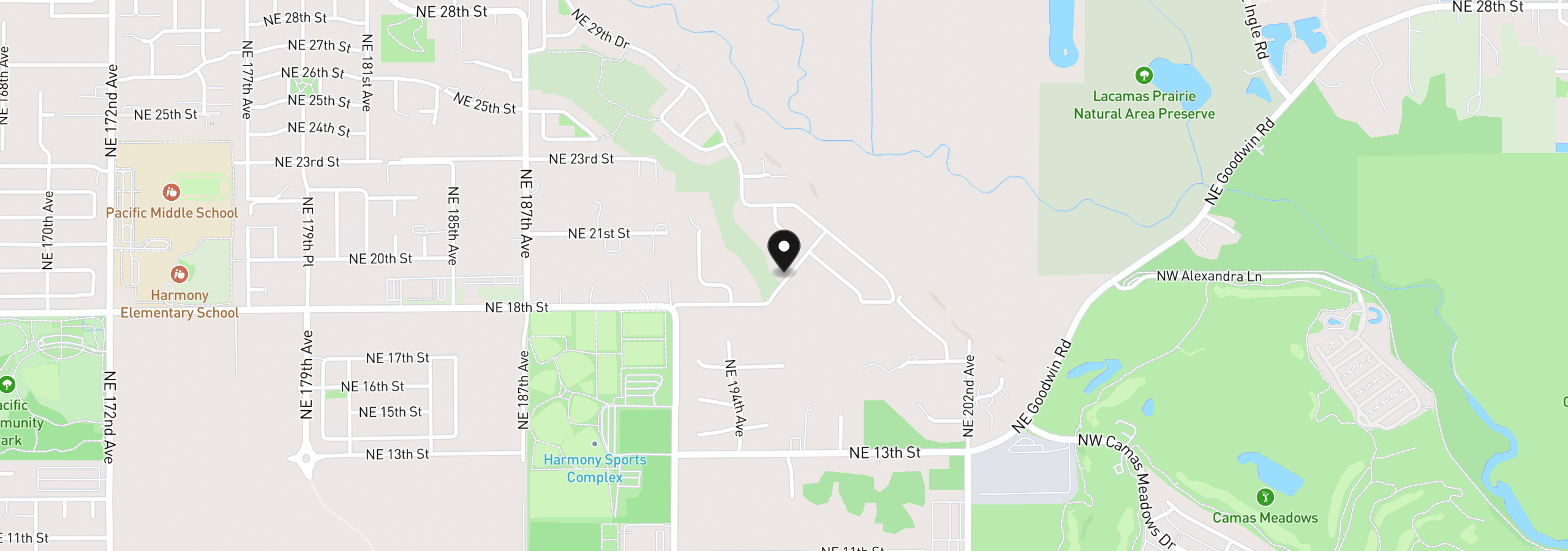 Map showing the location of 1815 NE 196th Ave, Vancouver, Wa 98684