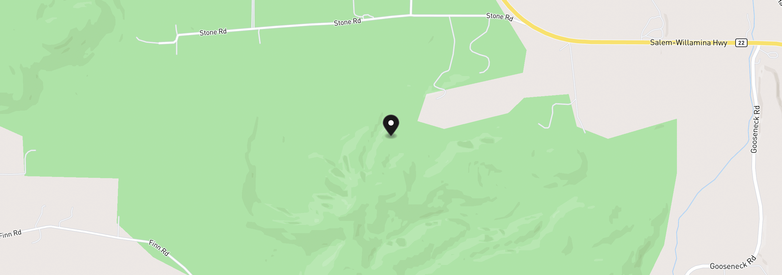 Map showing the location of 20750 Stone Rd, Sheridan, OR 97378