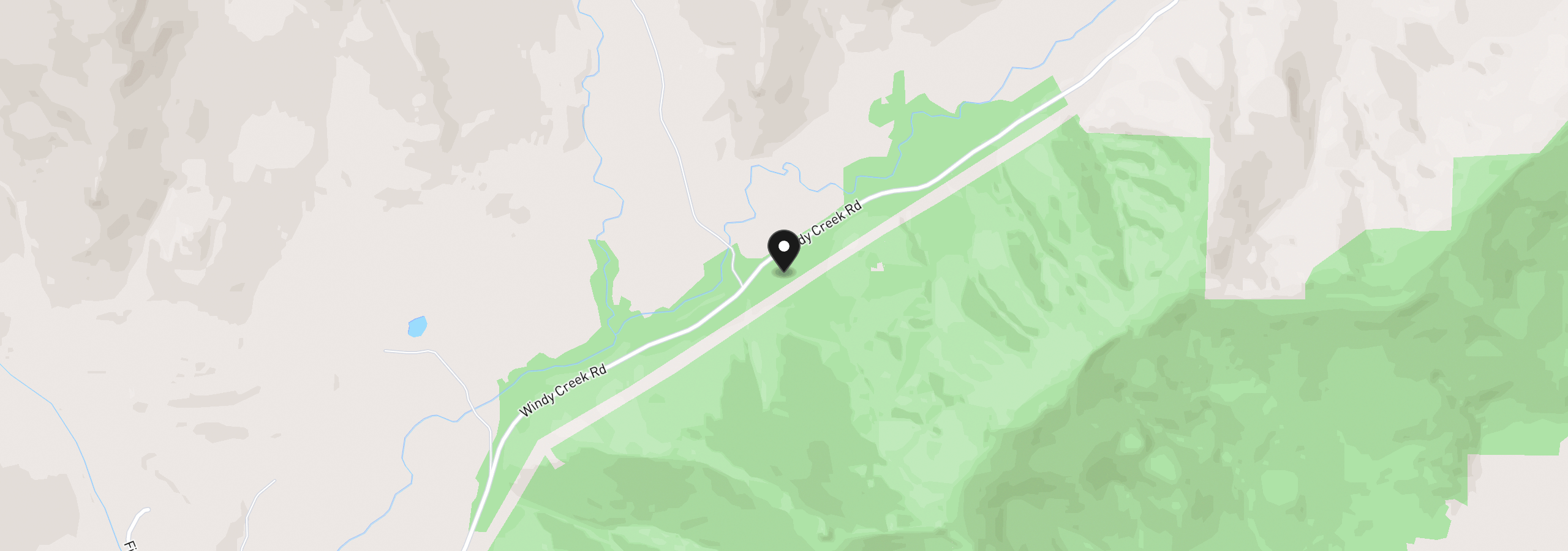 Map showing the location of 2505 Windy Creek Rd, Glendale, OR 97442