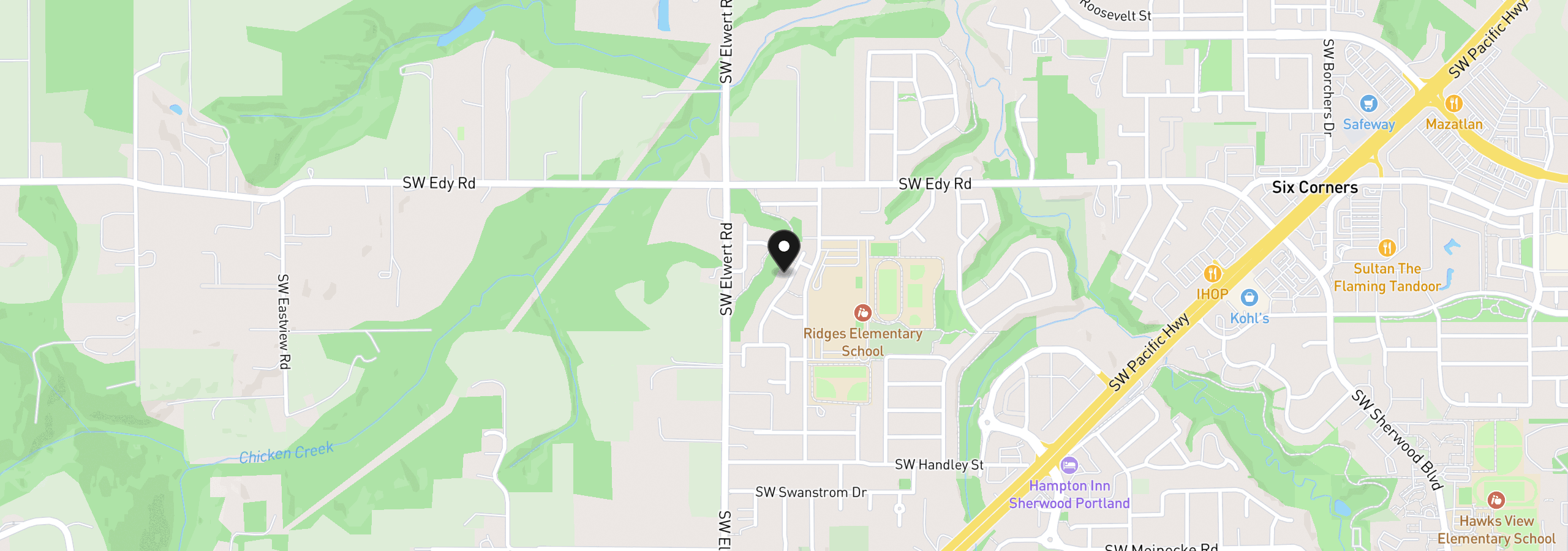 Map showing the location of 21337 SW Yorkshire Way, Sherwood, OR 97140