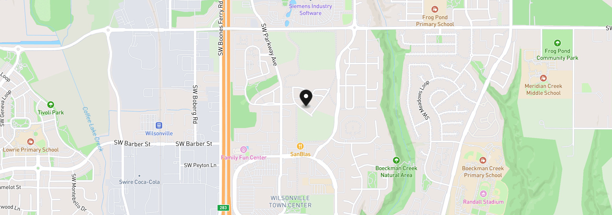 Map showing the location of 28687 SW Roger Blvd 73, Wilsonville, OR 97070