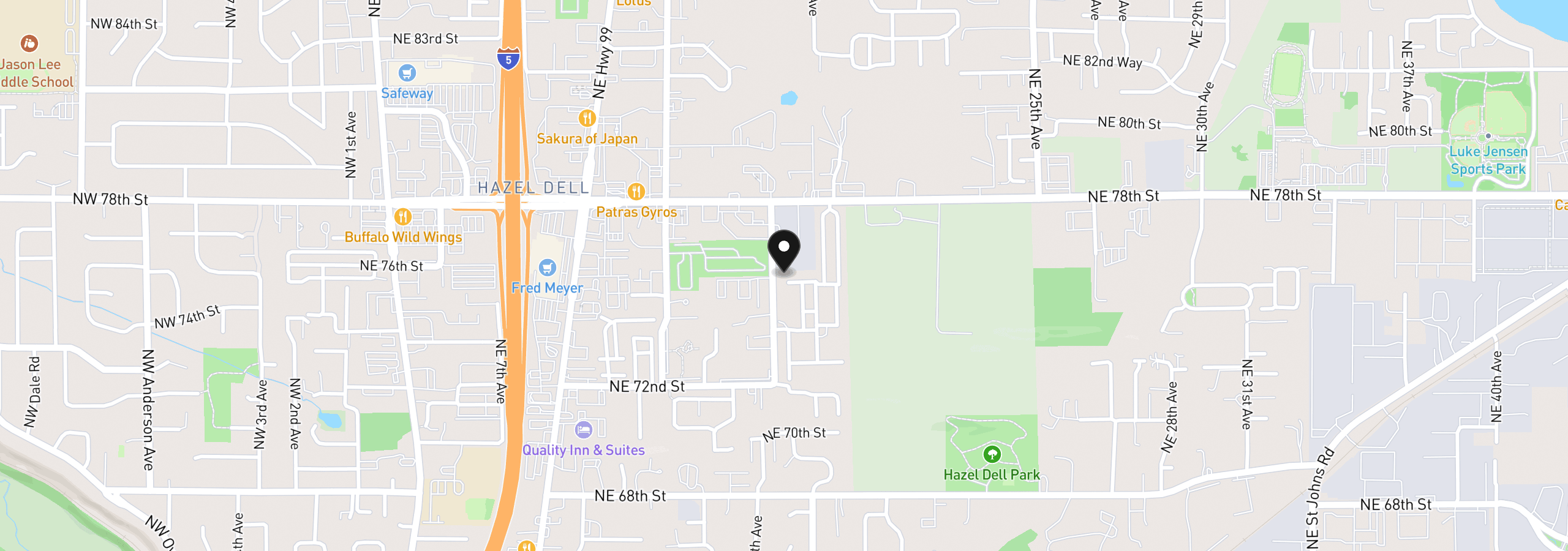 Map showing the location of 1709 NE 78th St 31, Vancouver, Wa 98665
