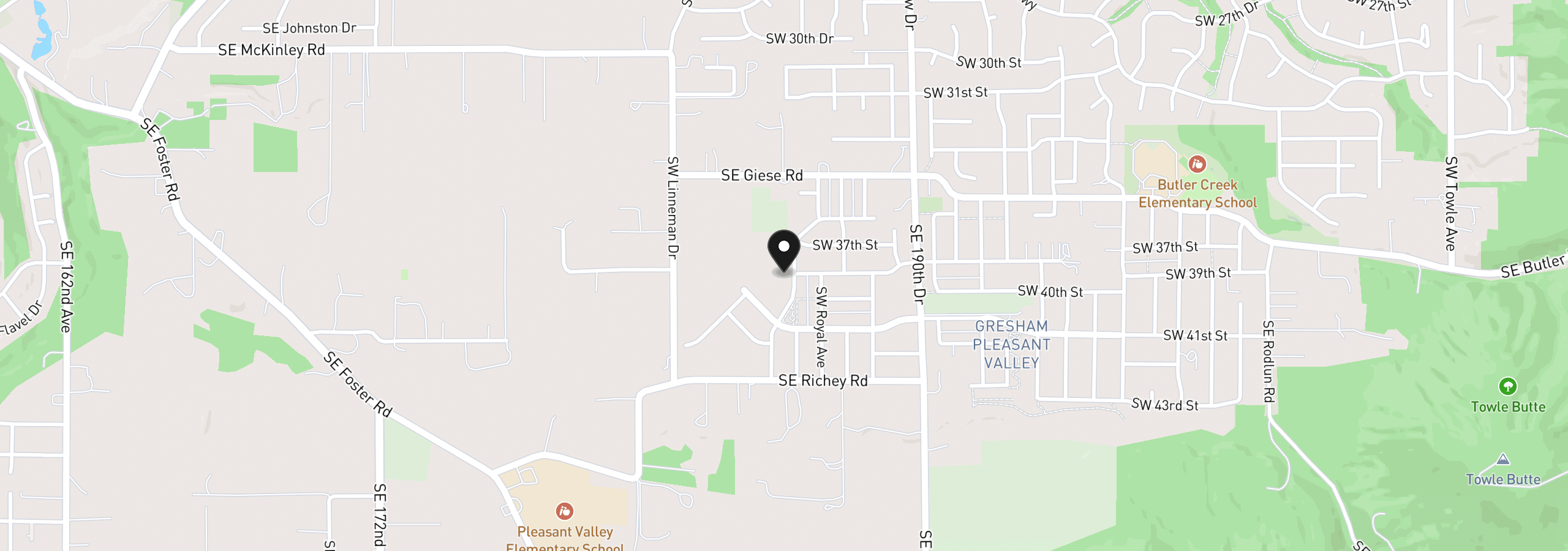 Map showing the location of 3793 SW Phyllis Ave, Gresham, OR 97080