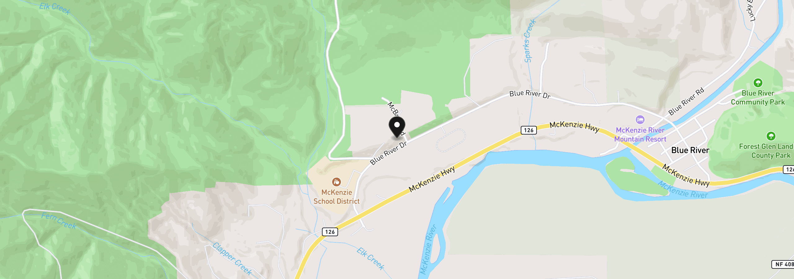 Map showing the location of 51209 Blue River Dr, Vida, OR 97488