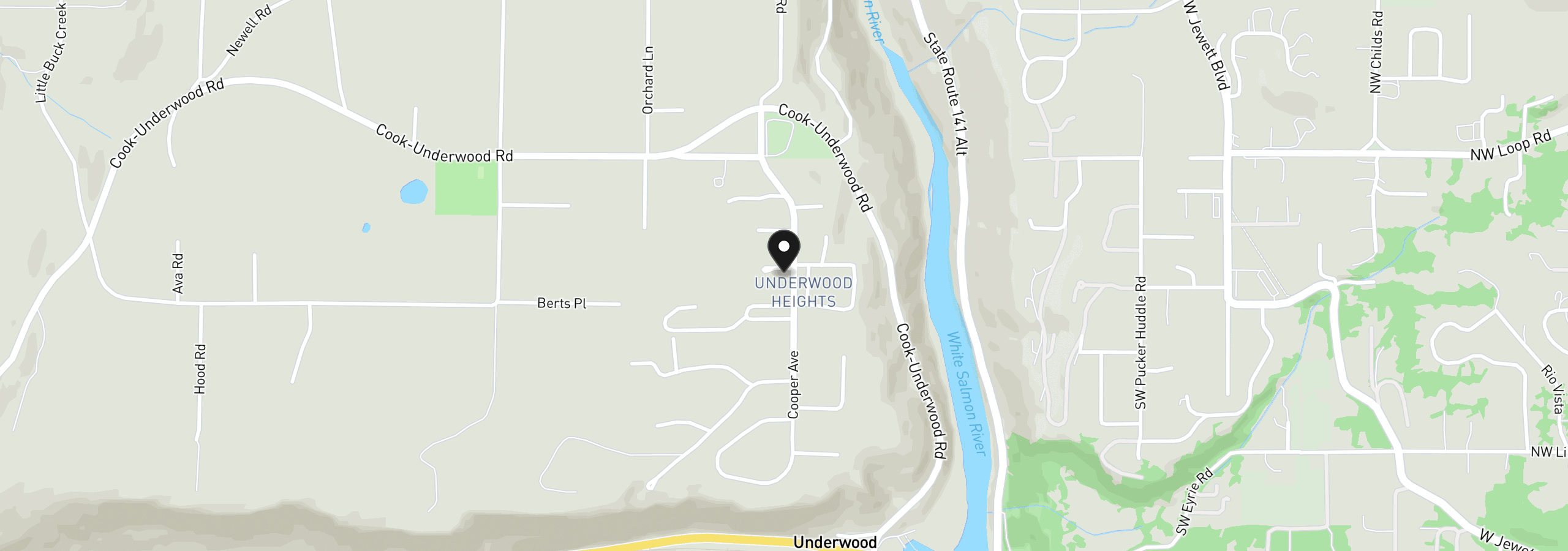 Map showing the location of Cooper Ave, Underwood, Wa 98651