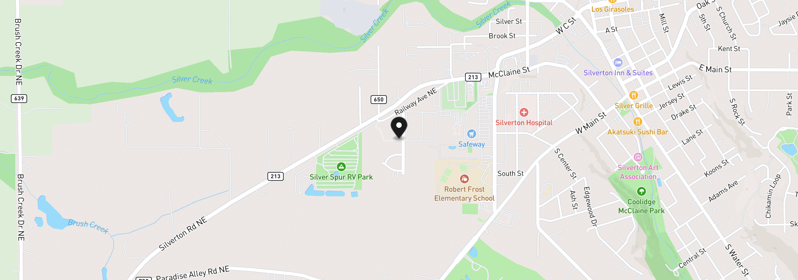 Map showing the location of 872 Chestnut Way, Silverton, OR 97381