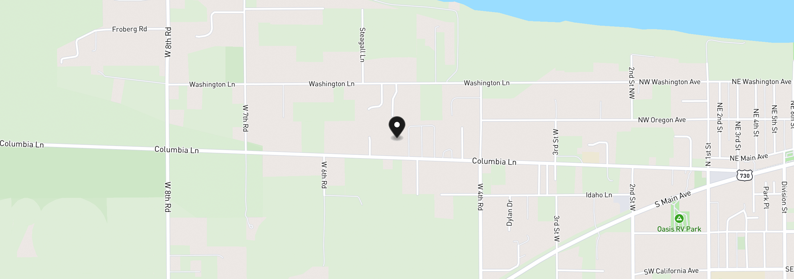 Map showing the location of W Columbia Ln 7, Irrigon, OR 97844