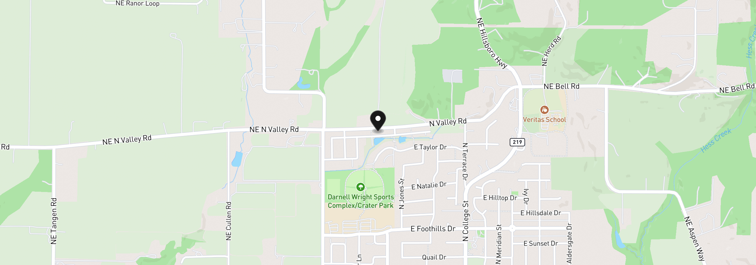 Map showing the location of 165 W Barbaras Way, Newberg, OR 97132