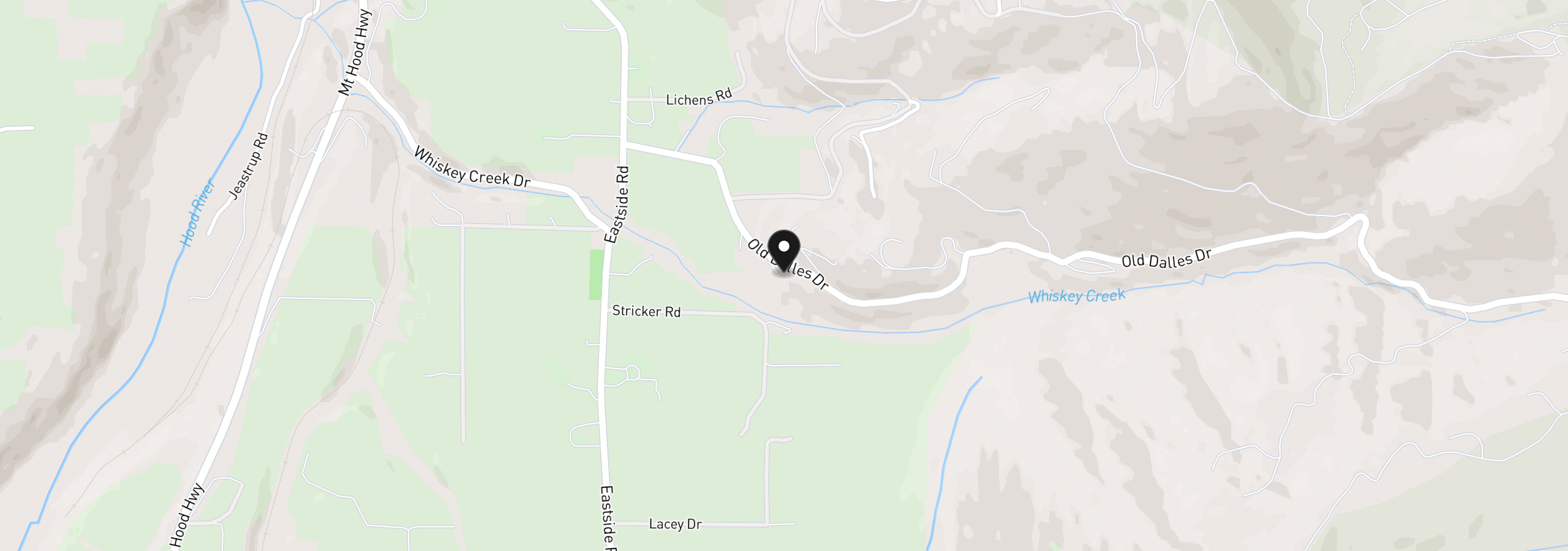 Map showing the location of 2365 Old Dalles Dr, Hood River, OR 97031