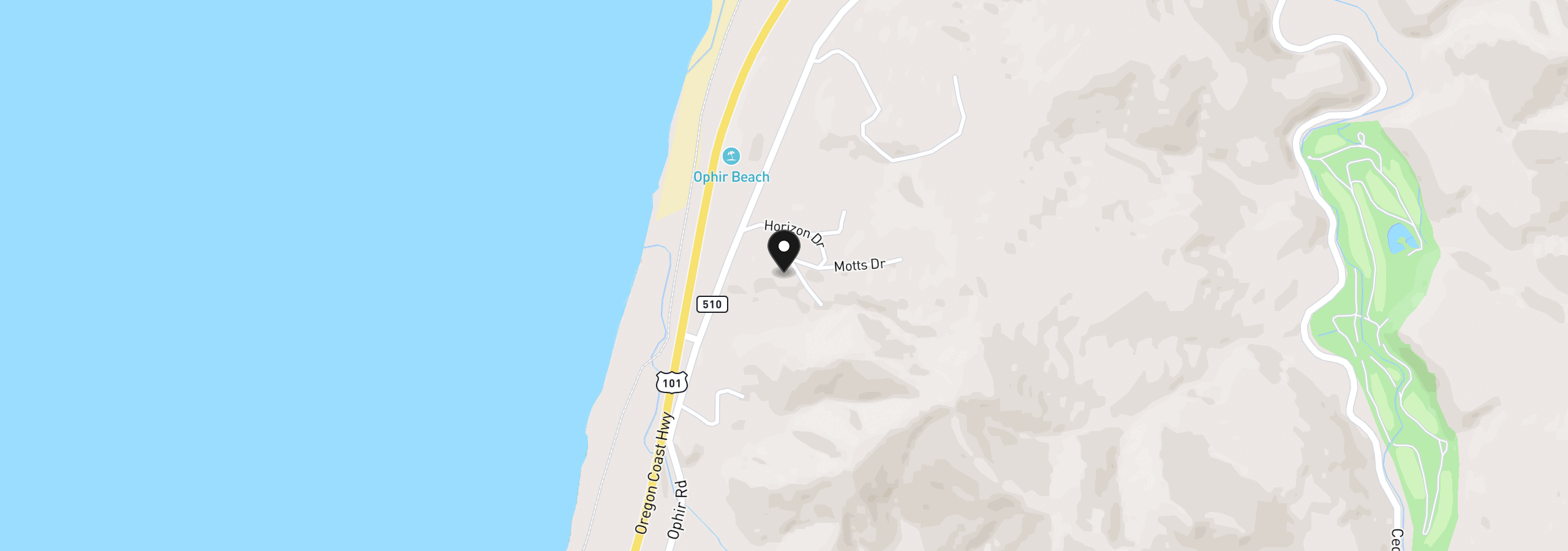 Map showing the location of 34518 Mutts Way, Gold Beach, OR 97444