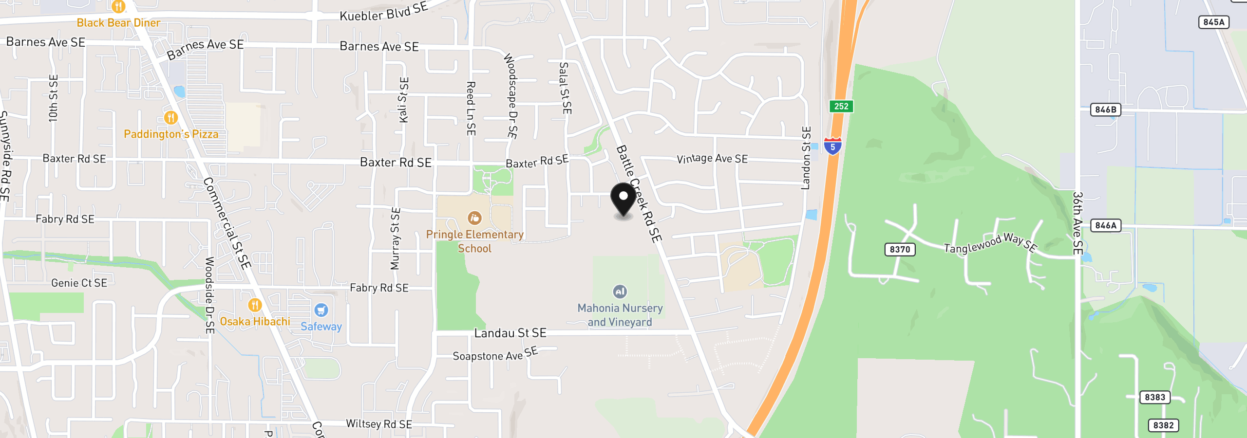 Map showing the location of 5492 Terra Cotta SE, Salem, OR 97306