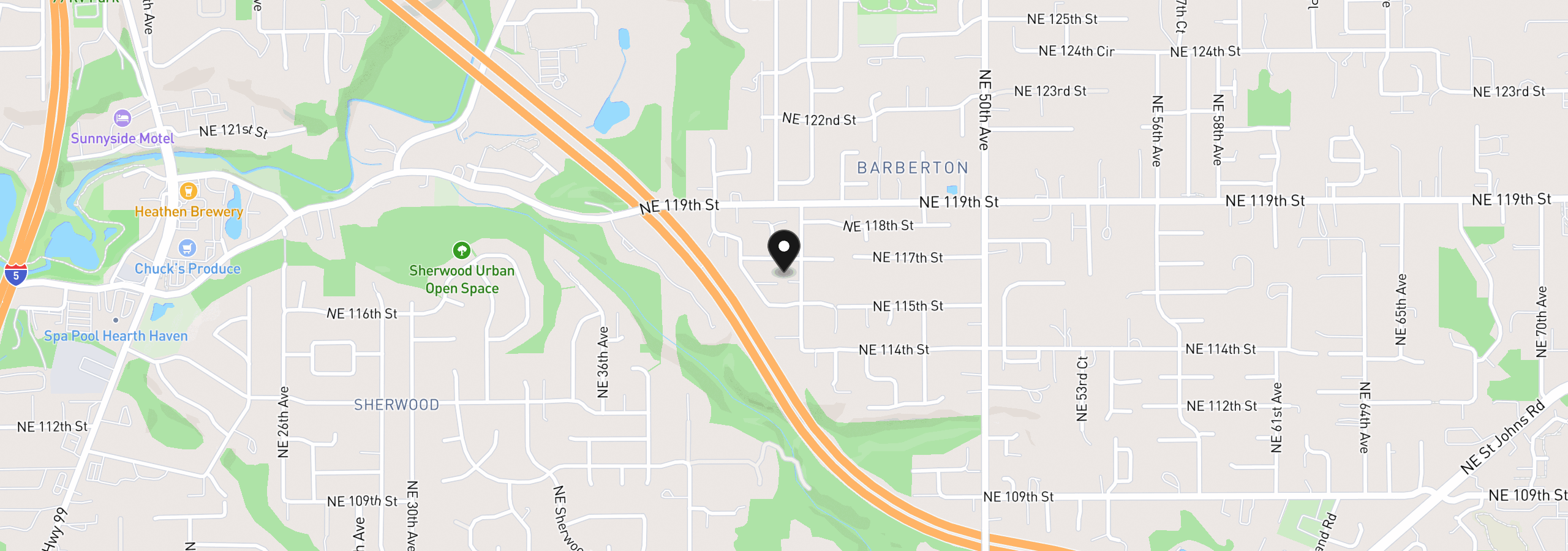 Map showing the location of 11606 NE 43rd Ave, Vancouver, Wa 98686