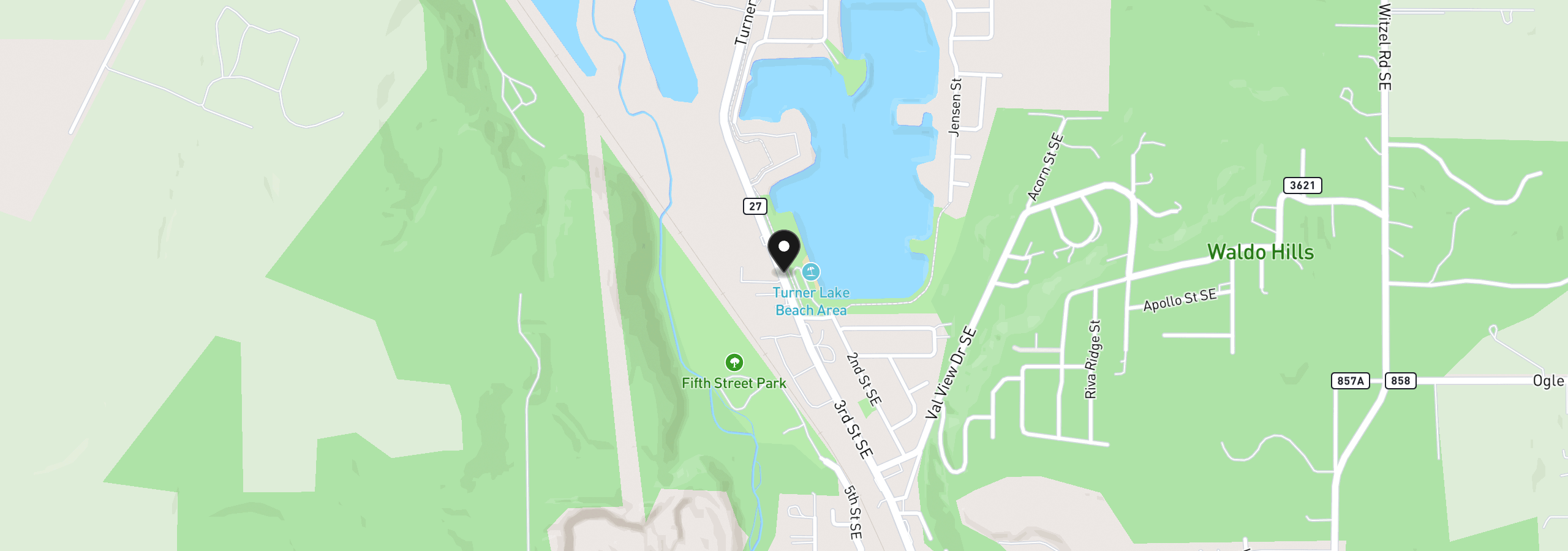 Map showing the location of Duckflat, Turner, OR 97392