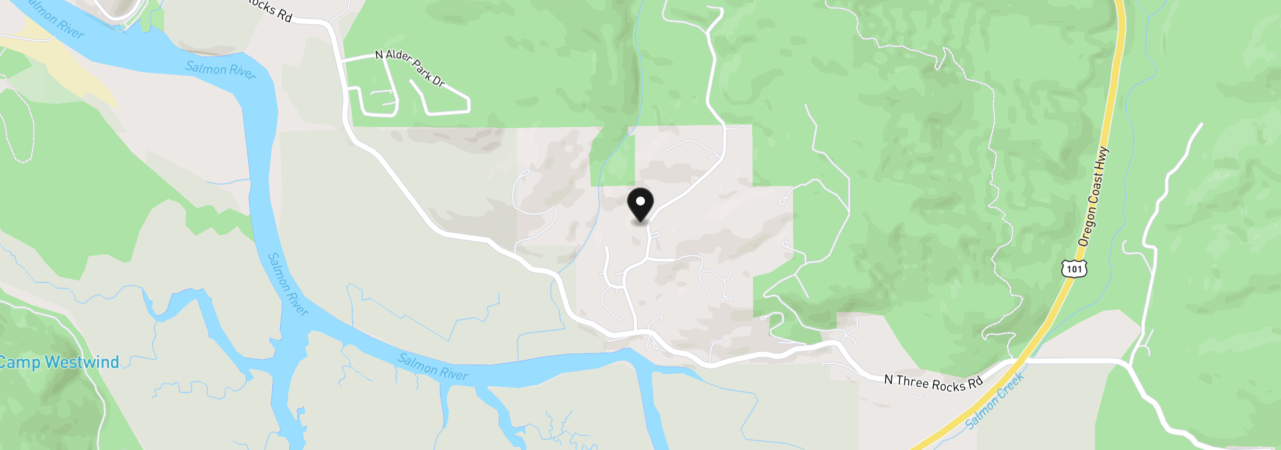 Map showing the location of 269 N Lamonti Dr, Otis, OR 97368