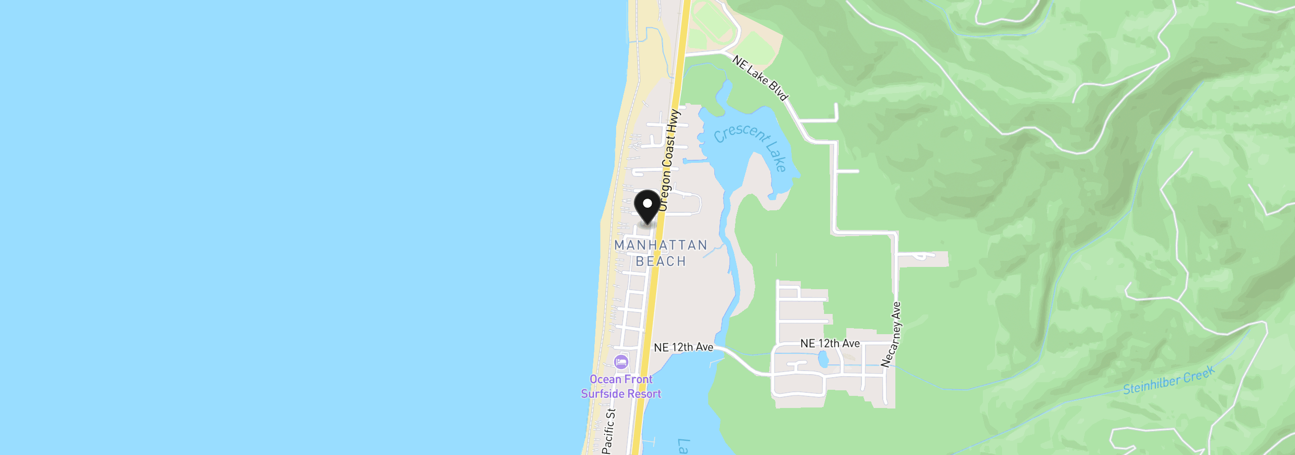 Map showing the location of 1841 N Miller St, Rockaway Beach, OR 97136