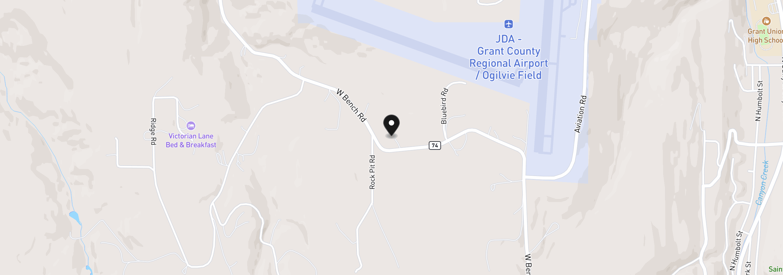 Map showing the location of 26543 W Bench Rd, John Day, OR 97845