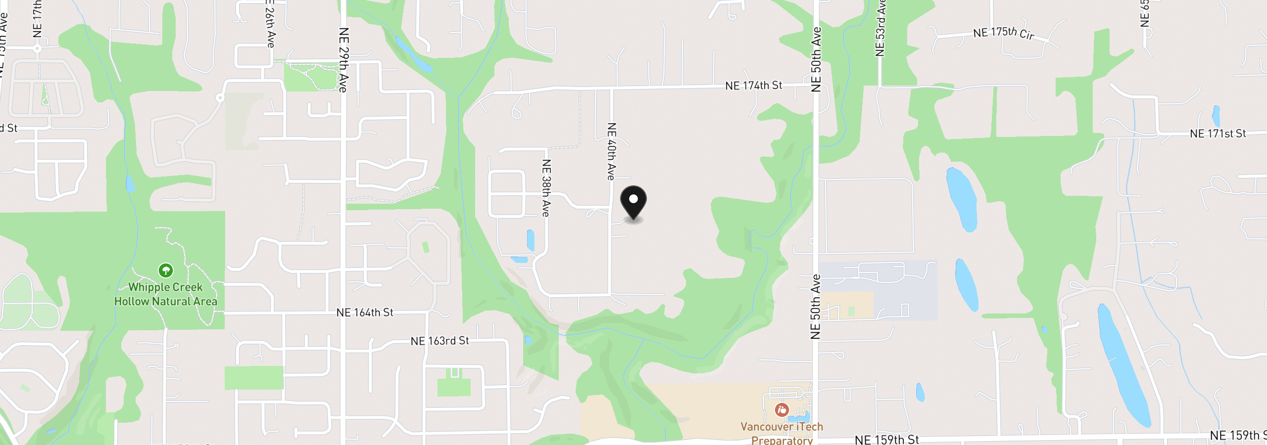 Map showing the location of 16811 NE 40th Ave, Vancouver, Wa 98686