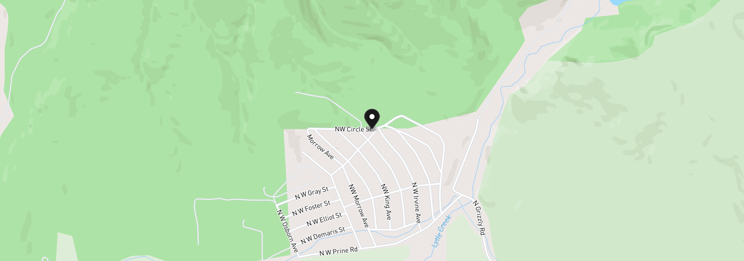 Map showing the location of NW Circle St Tl1700, Prineville, OR 97754