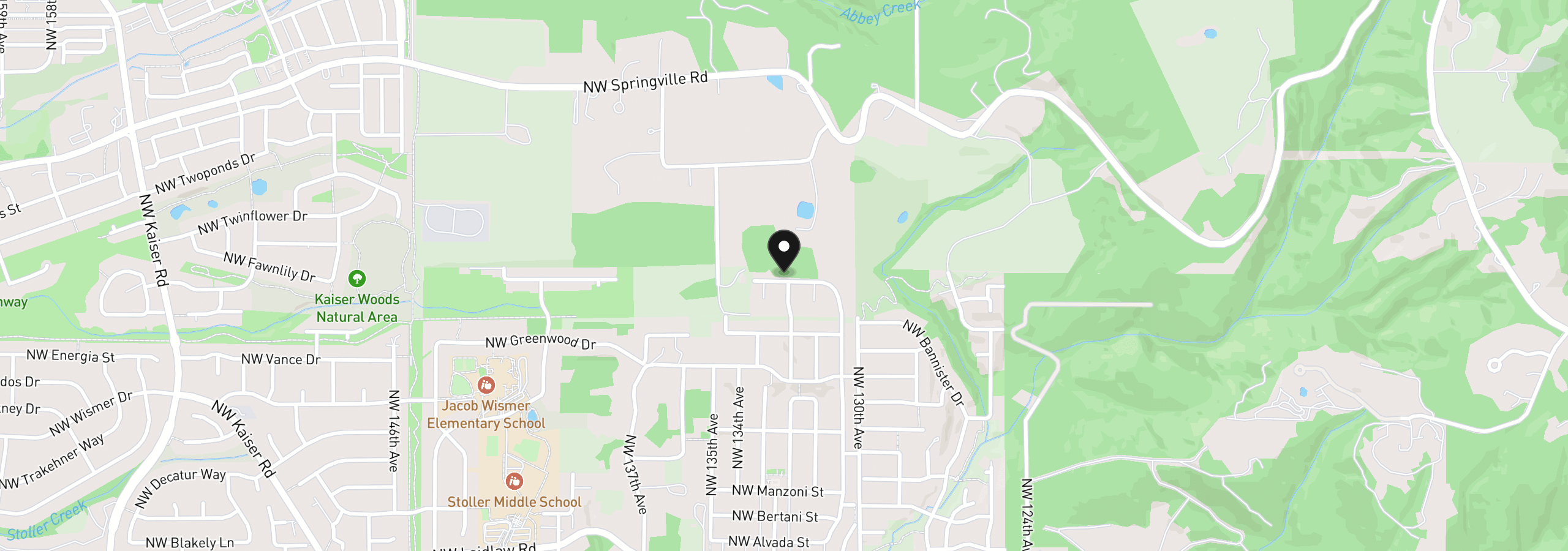 Map showing the location of 13233 NW Carson Rd Lot 5, Portland, OR 97229