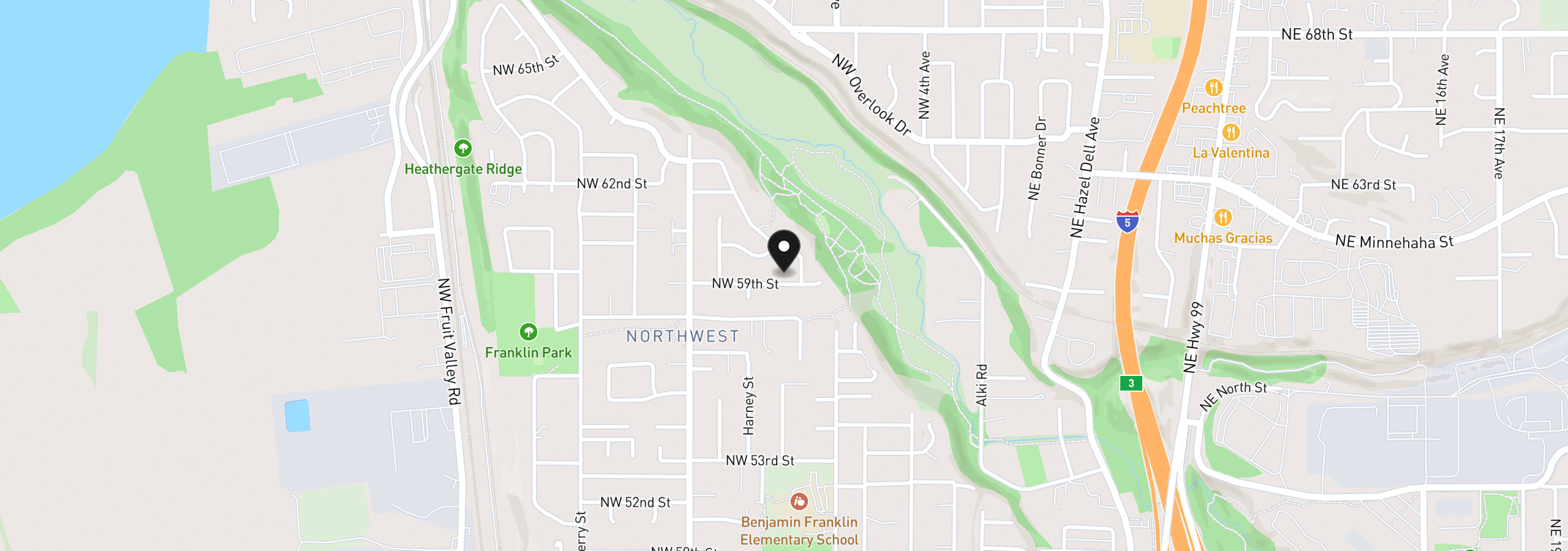 Map showing the location of 800 NW 59th St, Vancouver, Wa 98663