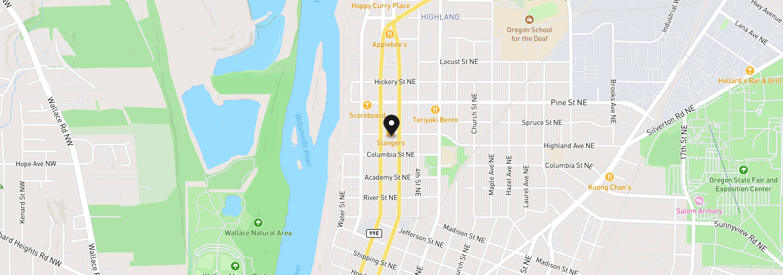 Map showing the location of 330 Grove St NE, Salem, OR 97301