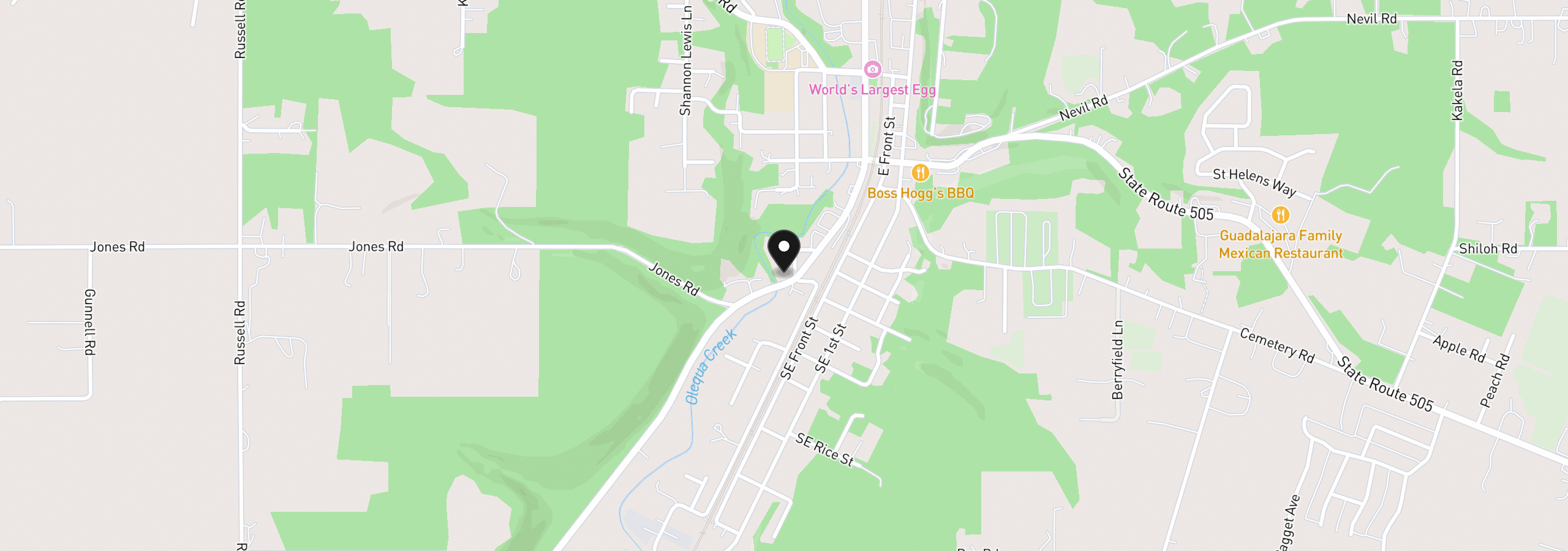 Map showing the location of 418 SW Canyon Loop, Winlock, Wa 98596