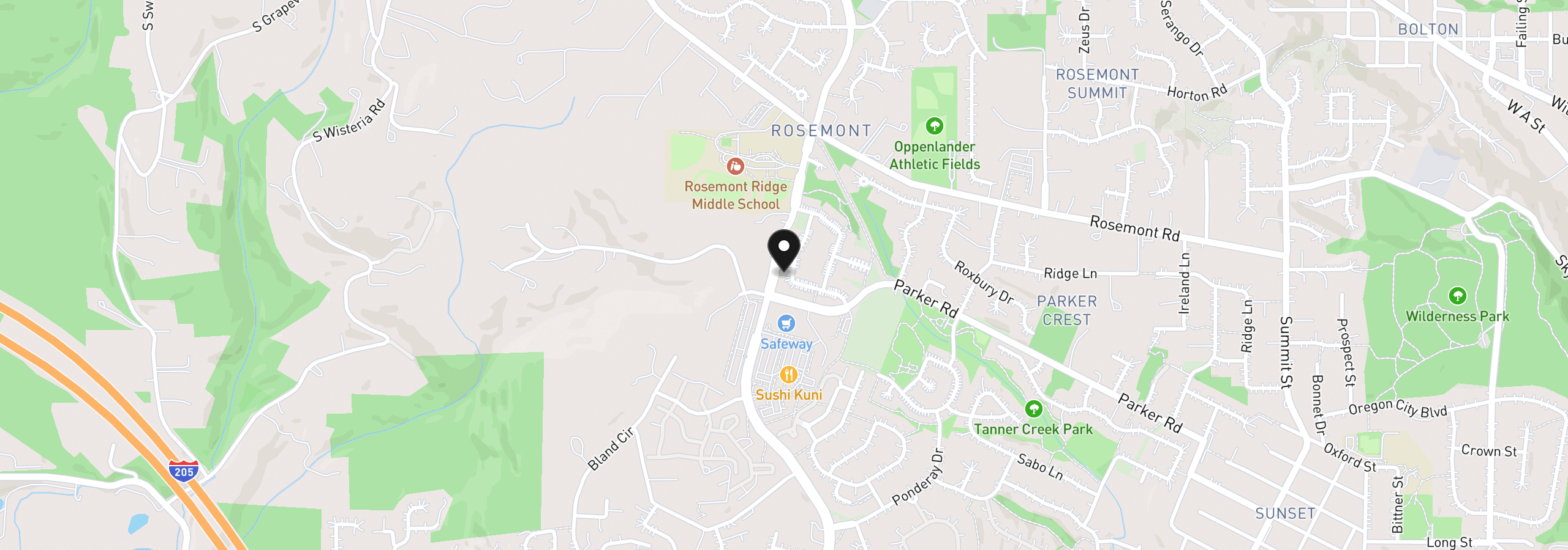 Map showing the location of 20496 Noble Ln, West Linn, OR 97068