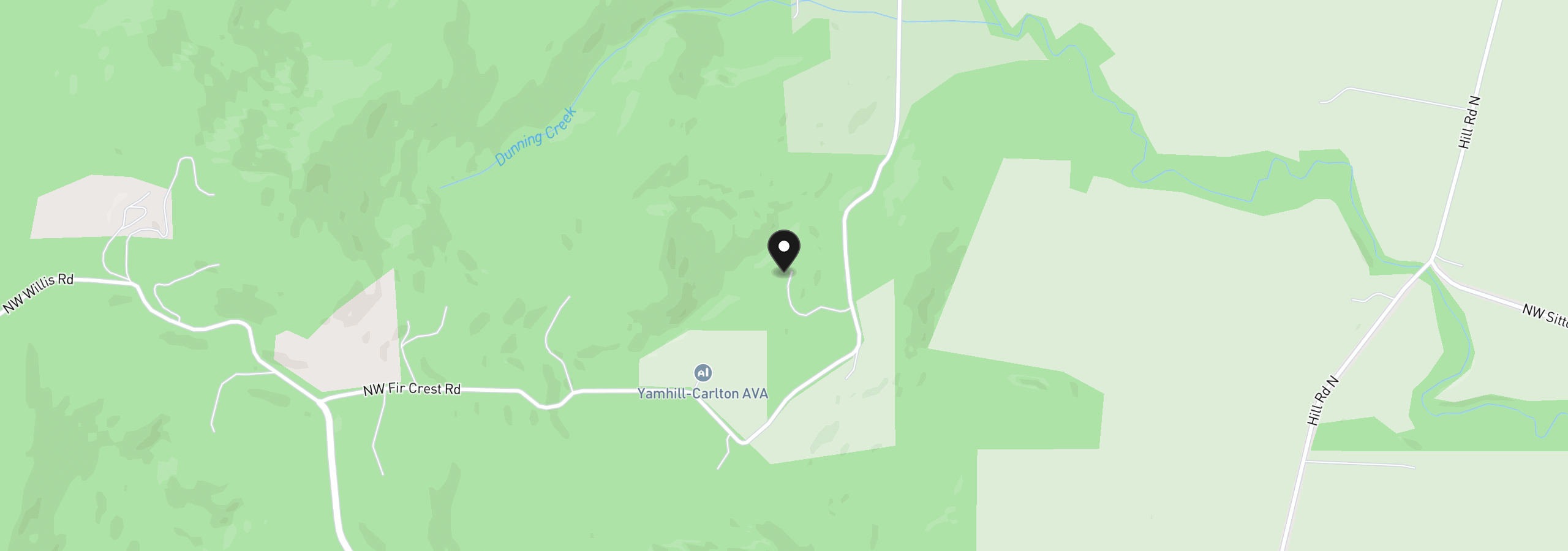 Map showing the location of 12480 NW Fir Crest Rd, Carlton, OR 97111