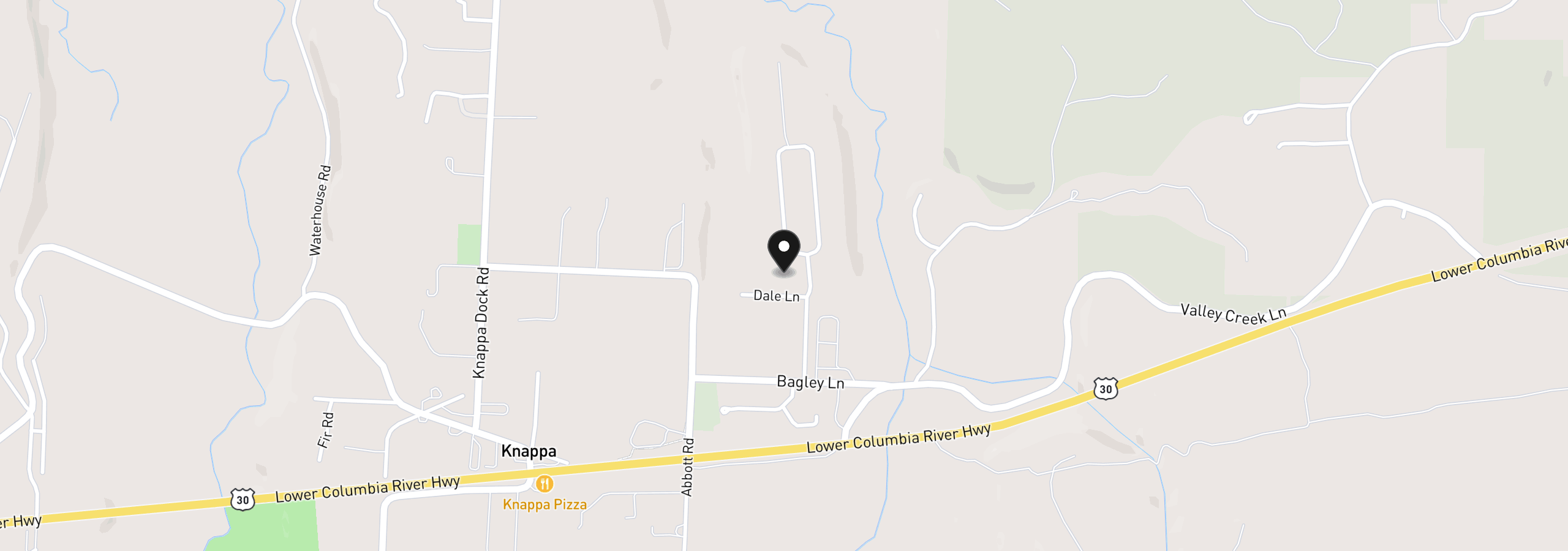 Map showing the location of 42465 Dale Ln, Astoria, OR 97103
