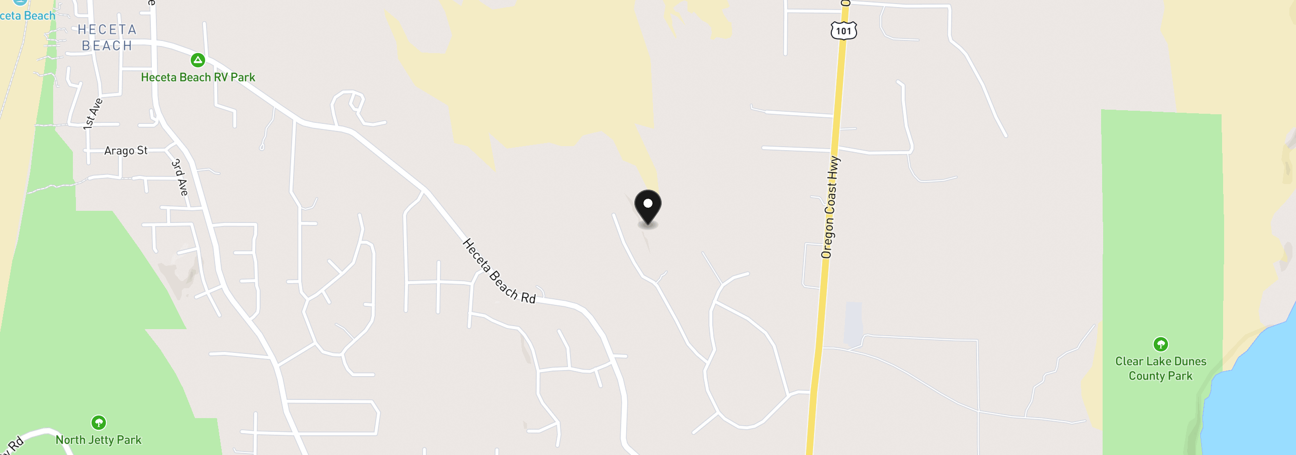 Map showing the location of Lake Point Dr 69, Florence, OR 97439