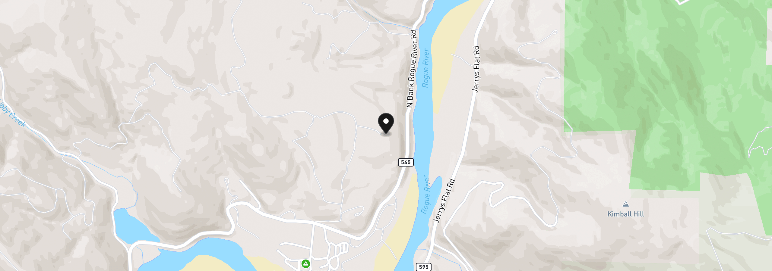 Map showing the location of 97137 N Bank Rogue River Rd, Gold Beach, OR 97444
